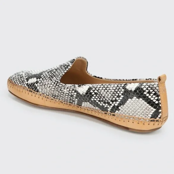 Veronica Beard Jaide Snake Print Moccasin Loafer Size 8M Slip on Flats Exotic - Picture 7 of 13